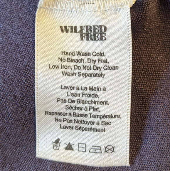 Aritzia Wilfred Free Hi-Low Purple Henley Knit Sweater Top Size Small - Picture 6 of 7